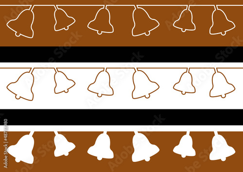 Vector: 3 Frises cloches - couleur chocolat - Pâques 3 Frises cloches - couleur chocolat - Pâques