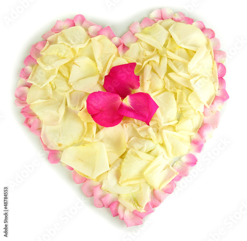 Photo: Beautiful heart of white rose petals surrounded by pink petals Beautiful heart of white rose petals surrounded by pink petals