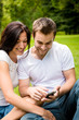 Young couple with smartphone