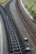 Foto: Normalschienen und Schienen einer Schmalspurbahn Normalschienen und Schienen einer Schmalspurbahn