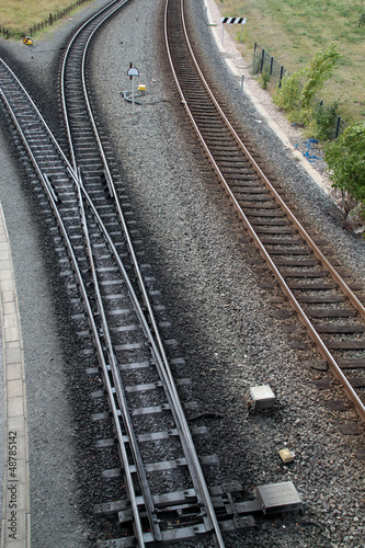 Photo: Normalschienen und Schienen einer Schmalspurbahn Normalschienen und Schienen einer Schmalspurbahn