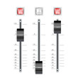 audio mixing console on white