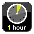 Illustration: Glossy Button schwarz - 1 hour Glossy Button schwarz - 1 hour