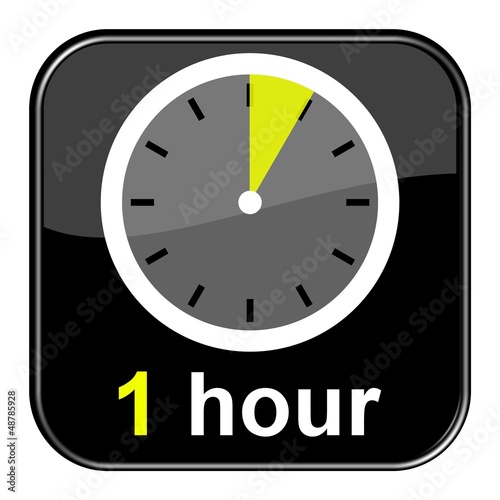 Illustration: Glossy Button schwarz - 1 hour Glossy Button schwarz - 1 hour