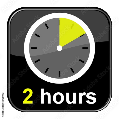 Illustration: Glossy Button schwarz - 2 hours Glossy Button schwarz - 2 hours