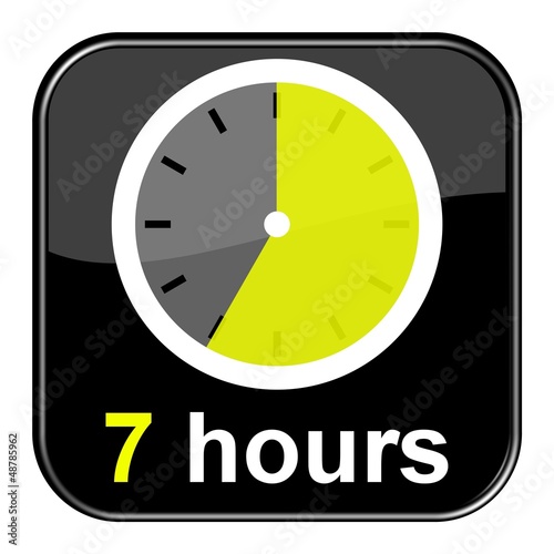 Illustration: Glossy Button schwarz - 7 hours Glossy Button schwarz - 7 hours