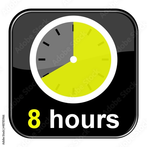 Illustration: Glossy Button schwarz - 8 hours Glossy Button schwarz - 8 hours