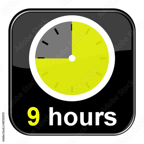 Illustration: Glossy Button schwarz - 9 hours Glossy Button schwarz - 9 hours