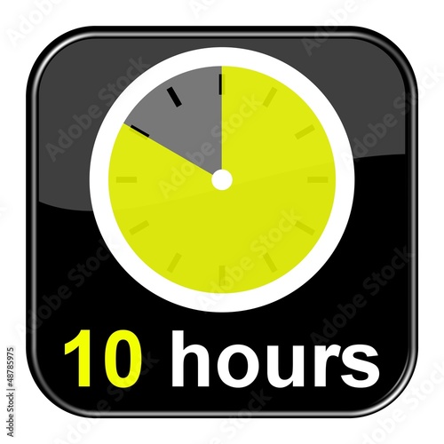Illustration: Glossy Button schwarz - 10 hours Glossy Button schwarz - 10 hours