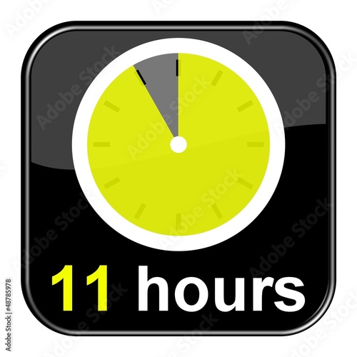 Illustration: Glossy Button schwarz - 11 hours Glossy Button schwarz - 11 hours