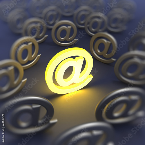 Illustration: @ e-mail sign defocused @ e-mail sign defocused