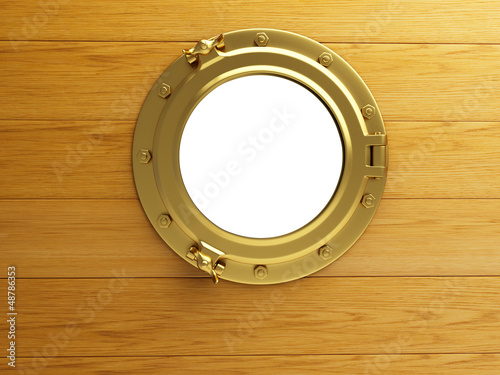 Photo: porthole gold wood porthole gold wood