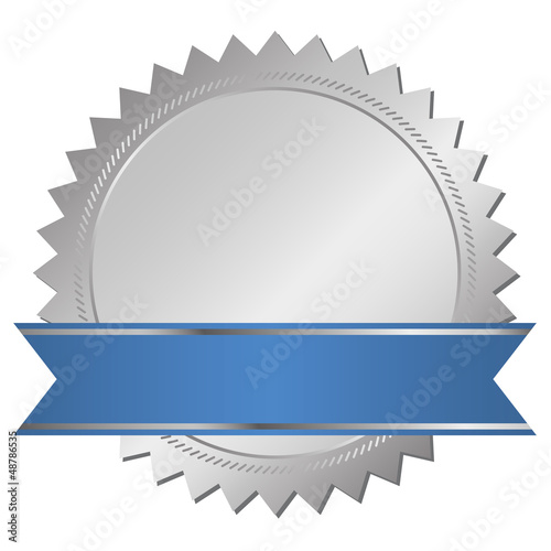 Vector: Zertifikat silber mit blauem Banner Zertifikat silber mit blauem Banner