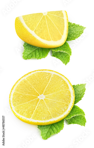 Photo: Pieces of lemon isolated on white Pieces of lemon isolated on white