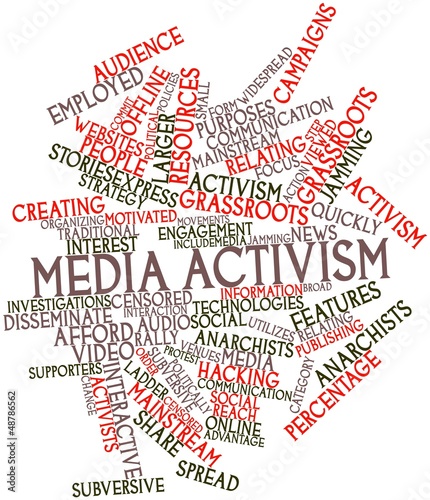 Illustration: Word cloud for Media activism Word cloud for Media activism