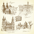 travel over the europe - hand drawn collection
