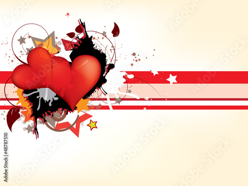 Illustration: Gringe abstract background with hearts Gringe abstract background with hearts