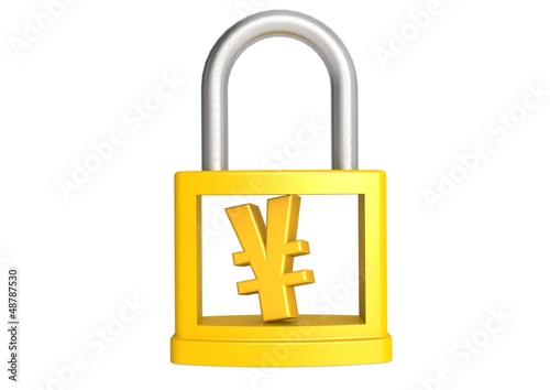 Illustration: Yen in padlock Yen in padlock