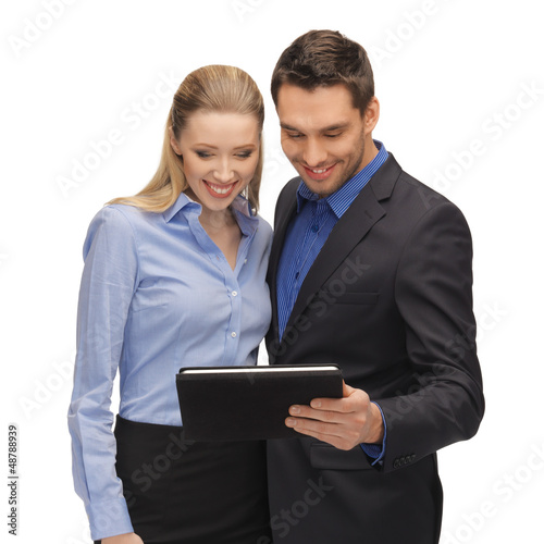 Photo: man and woman with tablet pc man and woman with tablet pc