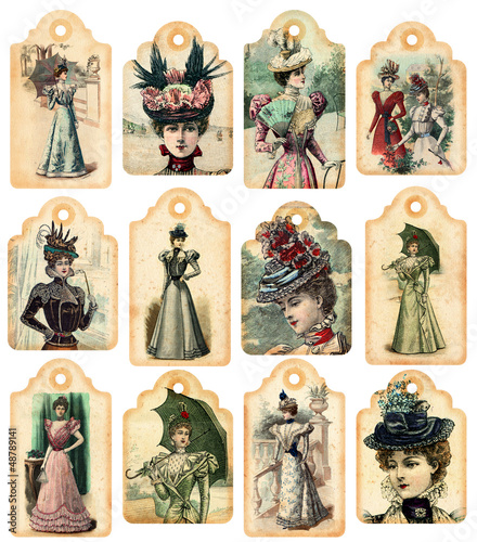 Illustration: 12 vintage fashion models 12 vintage fashion models