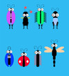 Funny insect set