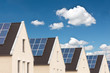 Row of new houses with solar panels