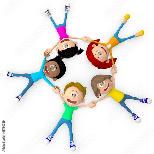 Illustration: 3D Kids on the floor 3D Kids on the floor
