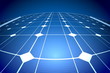 Sunny solar blue shiny panel, closeup
