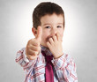 Picking nose and ok sign