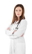 Foto: Portrait of young doctor woman with a stethoscope isolated on a Portrait of young doctor woman with a stethoscope isolated on a