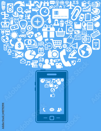 Vector: smartphone with application smartphone with application