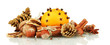 composition of christmas spices, isolated on white