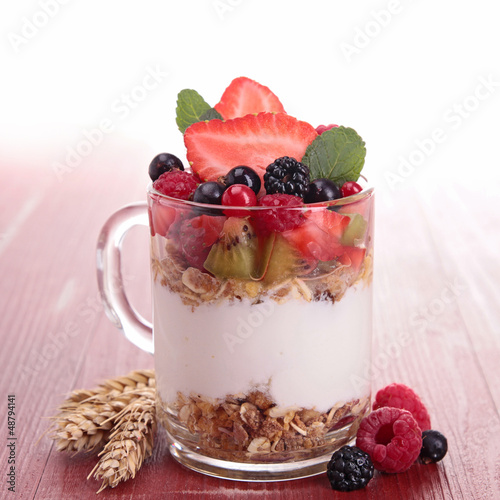 Photo: yogurt with muesli and berries yogurt with muesli and berries