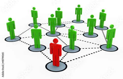 Illustration: 3d social network 3d social network