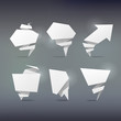 Abstract white origami banners design element