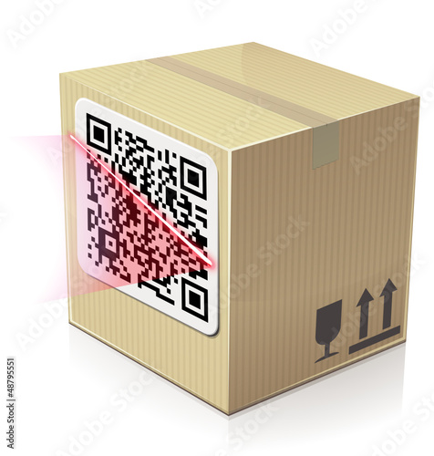Vector: Colis suivi et scan de son QR code Colis suivi et scan de son QR code