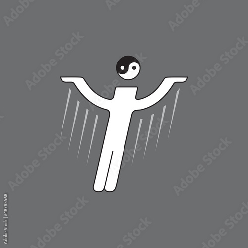 Vector: Vector stylized figure of flying man Vector stylized figure of flying man