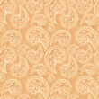 Vintage beige ethnic background with doodles