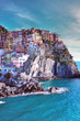 case colorate a manarola cinque terre, italia