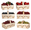 Photo: Berries in baskets isolated on white background Berries in baskets isolated on white background