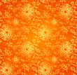 Orange doodle flowers ornate seamless pattern