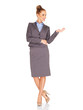 Stylish businesswoman holding out her palm