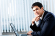 Businessman working with laptop