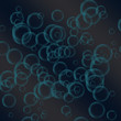 Abstract background of water and bubbles on black background
