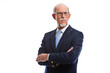 Serious well dressed senior man with glasses. Isolated.
