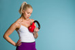 Girl and kettlebell