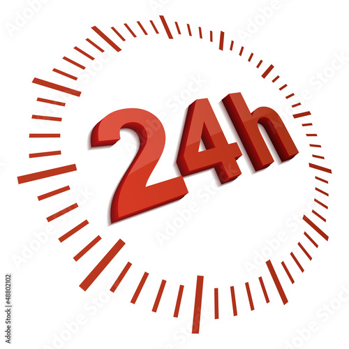 Vector: 24 hrs red 24 hrs red
