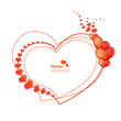 Vector: Abstract vector heart shaped frame with glossy hearts. Abstract vector heart shaped frame with glossy hearts.