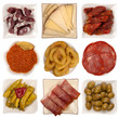 Photo: Spanish tapas isolated on white Spanish tapas isolated on white