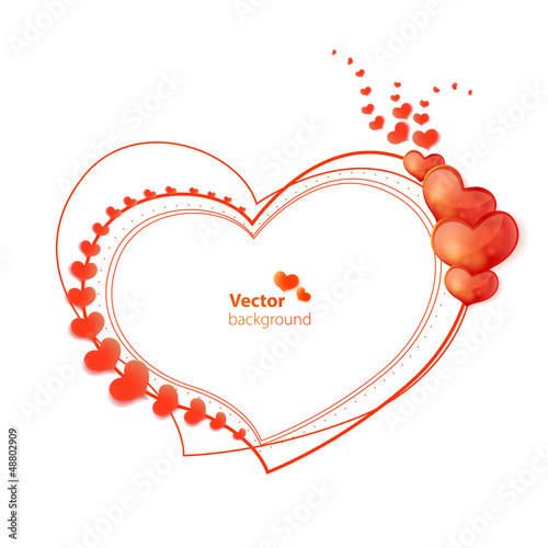 Vector: Abstract vector heart shaped frame with glossy hearts. Abstract vector heart shaped frame with glossy hearts.